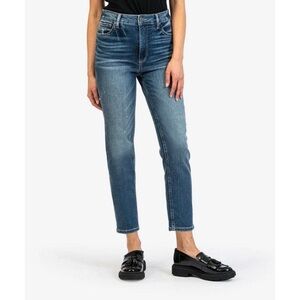 Kut From The Kloth Naomi Fab Ab Girlfriend Straight Leg Jeans Blue Distressed
